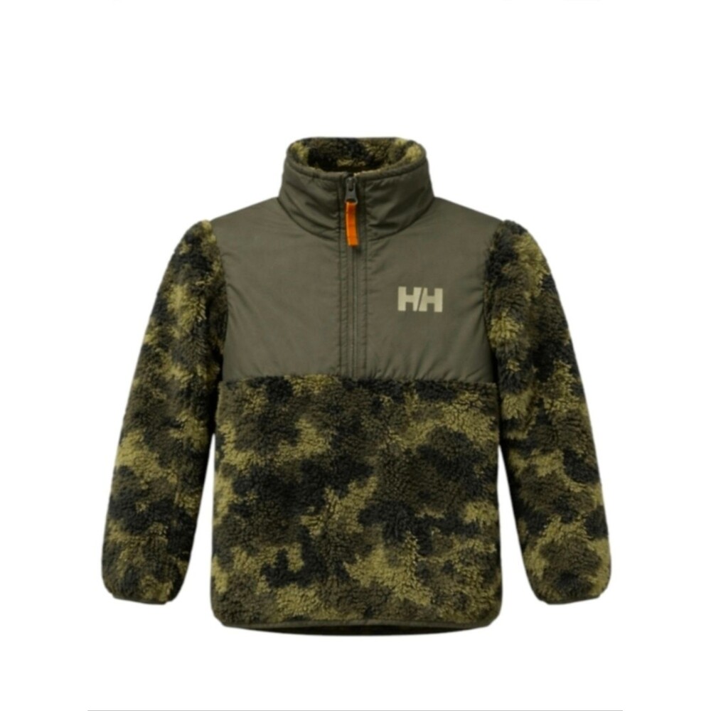 Helly Hansen Kids Boys Camouflage Camo Green Champ 1/2 Half Zip Jacket Size 3